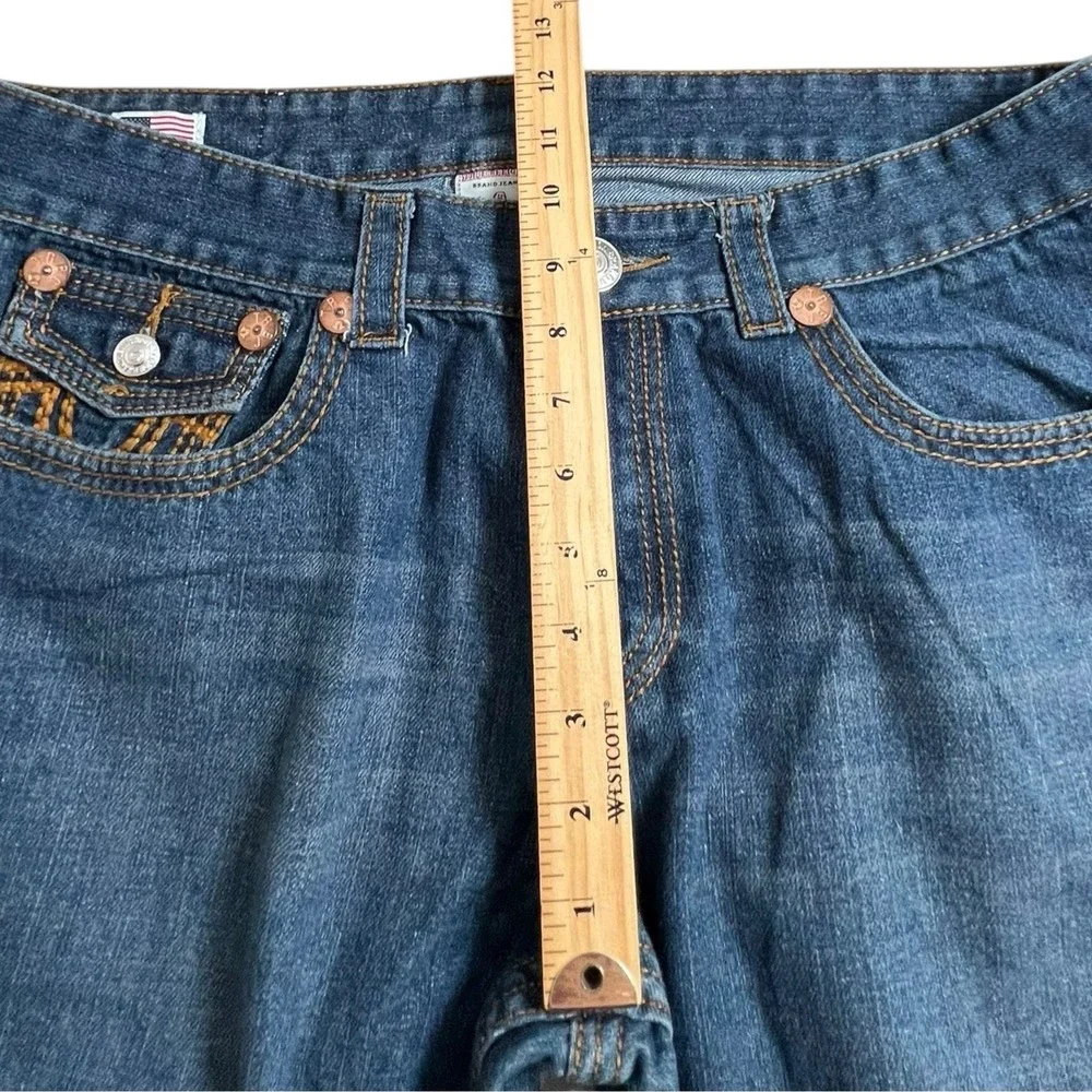 True Religion Mens 38X31 Billy Bootcut Flap Pocket‎ Relaxed Jeans Thick Stitch